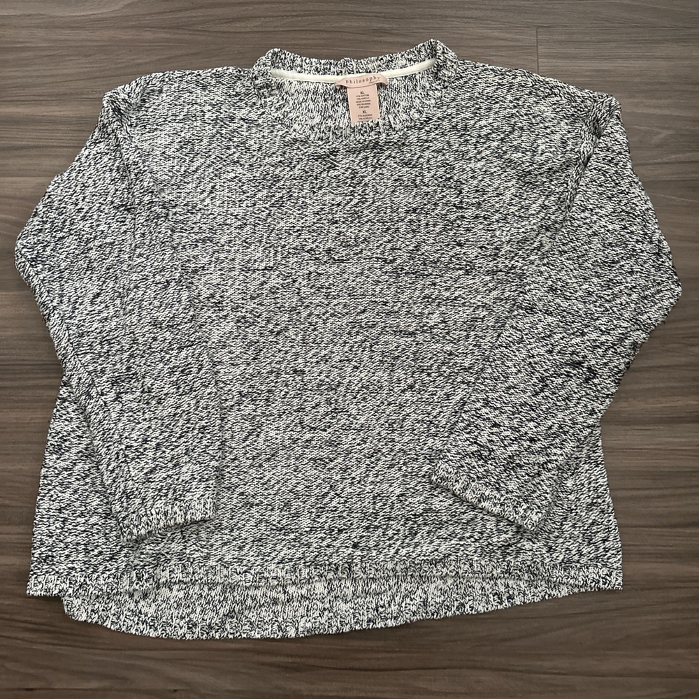 Philosophy Marled Black and White Sweater